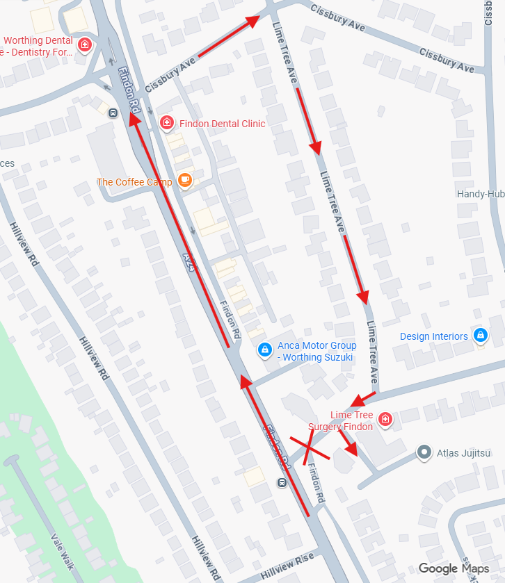 roadworks-map-findon